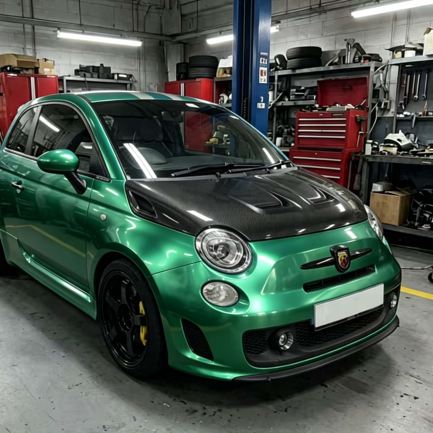 Fiat 07+ Fiat 595 500 Abarth TM Type vented hood