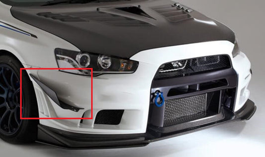 MITSUBISHI EVO 10 VRS Style Ultimate Front Bumper Canard with bracket