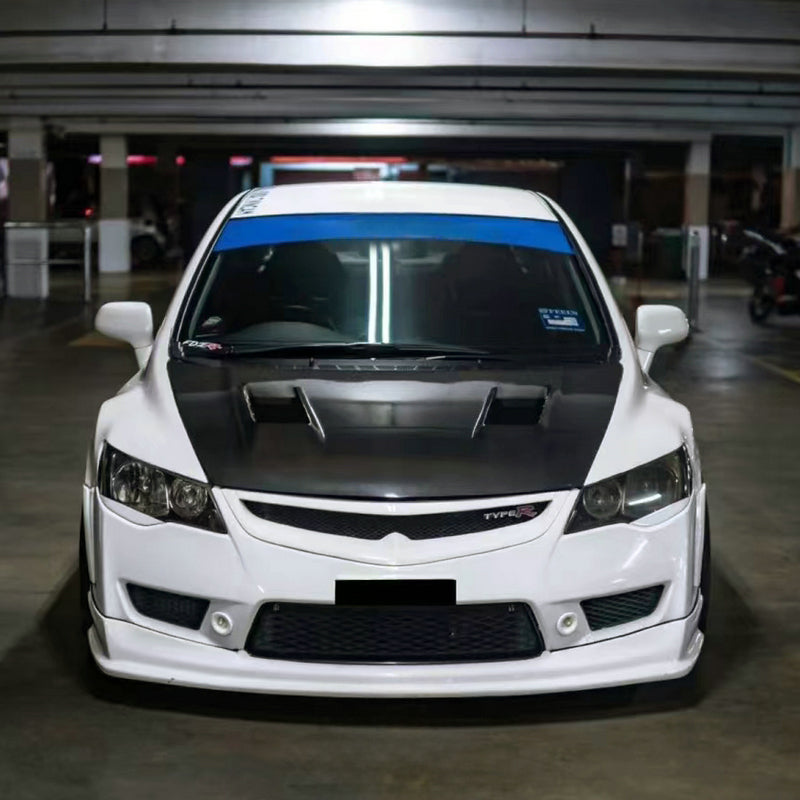 Honda 06-11 Civic JDM FD2 FEELS Type vented hood