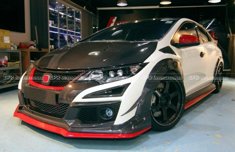 Honda 15-17 Civic Type R FK2 TM Type Front bumper canard