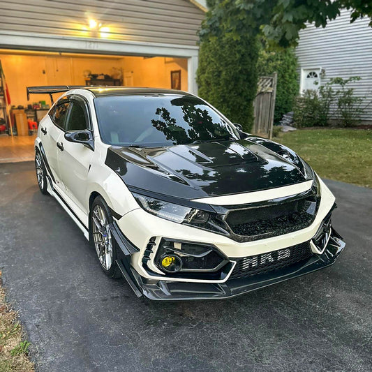 Honda 17 onwards Civic Type R FK8 JS-S Type front bumper canard 3 Pcs