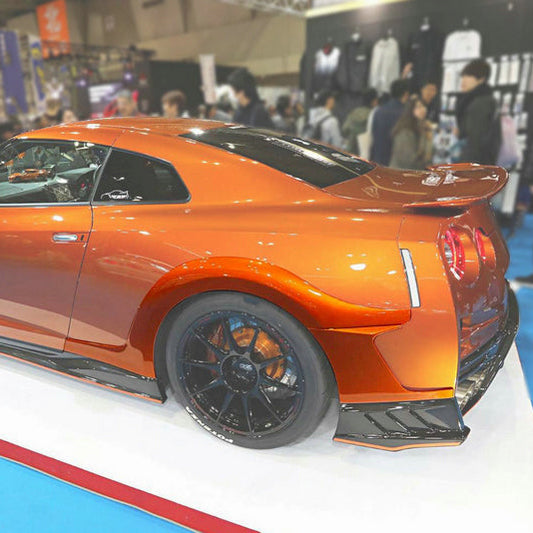 Nissan R35 GTR 08-17 (17'Ver TS Style) Rear Fender Flares With Rear Bumper Add On(US IN STOCK)
