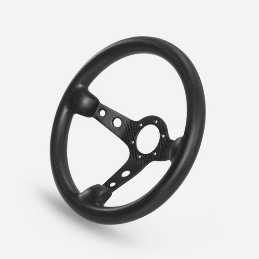 Universal D Type Steering wheel (340mm diameter, deep around 60mm, 6 bolts 70mm PCD (Same fitment with MOMO, OMP & Sparco)