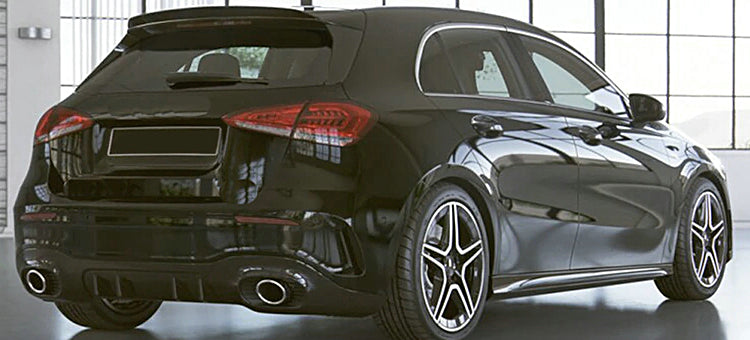 MERCEDES BENZ A-CLASS 2021 W177 A250 AMG Hatchback - A35 Rear Diffuser Conversion Kit (Chrome Tailpipes)