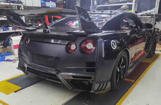 Nissan MY17 R35 GTR TS Style Rear Bumper (Included rear lip, diffuser blade x 4, under diffuser) 8Pcs
