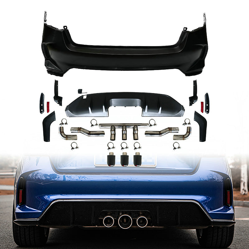 Honda Civic Gen 11 FE1 TR Type rear bumper (MIddle exhaust exit, for sedan)