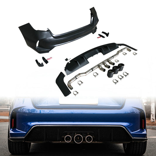 Honda Civic Gen 11 FE1 TR Type rear bumper (MIddle exhaust exit, for sedan)