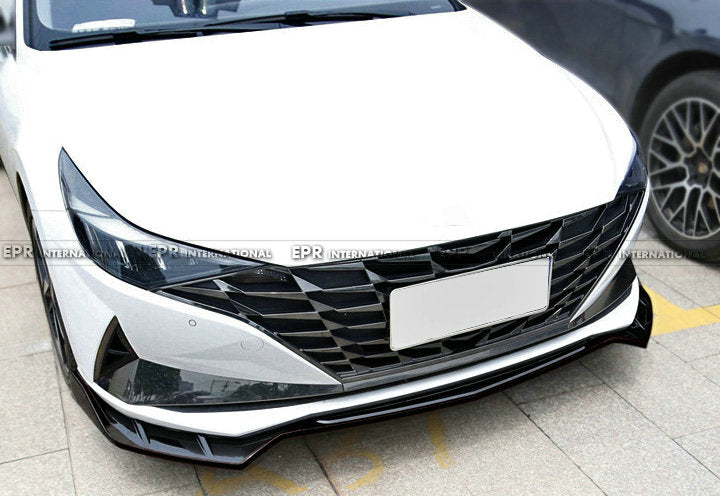 Hyundai 21+ Hyundai Elantra/Avante C Type front lip 3Pcs (Pre-facelift) (Gloss black)