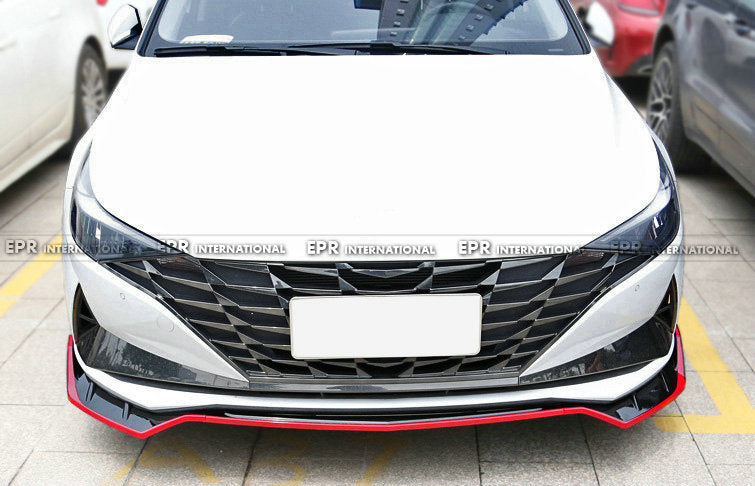 Hyundai 21+ Hyundai Elantra/Avante C Type front lip 3Pcs (Pre-facelift) (Gloss black)