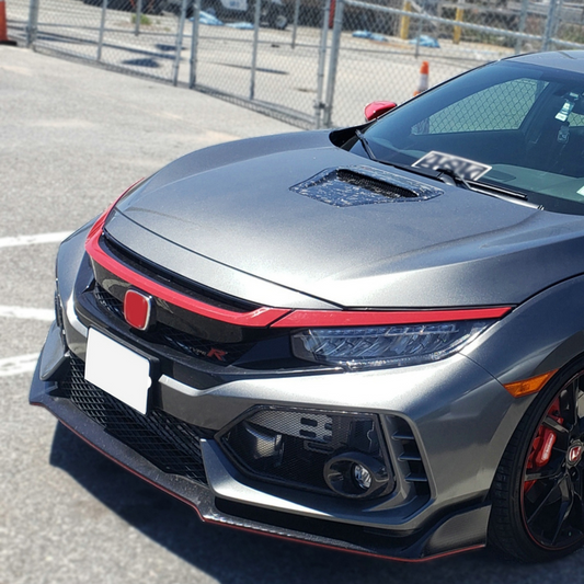 Honda Civic FK8 Type R Front fog light cover replacement (For FK8 only) With Aluminium Grilles