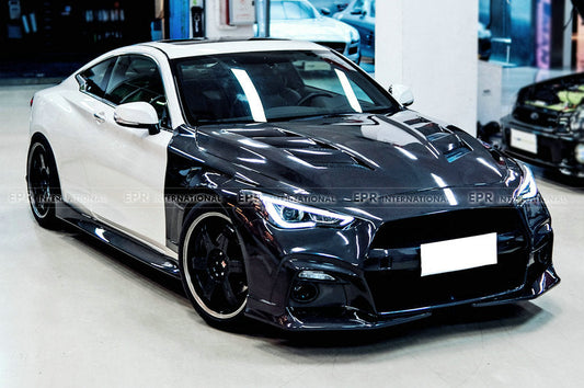 Make your Infiniti Q60 more domineering with a carbon fiber hood!