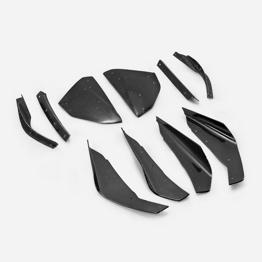 MITSUBISHI EVO 10 VRS Style Wide Ver. Front Bumper Hyper Canard 10pcs (VRS Style Wide Body Only)