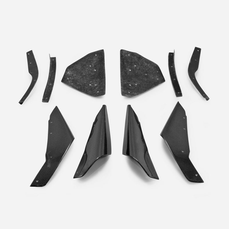 MITSUBISHI EVO 10 VRS Style Wide Ver. Front Bumper Hyper Canard 10pcs (VRS Style Wide Body Only)
