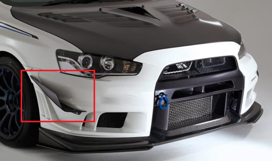 MITSUBISHI EVO 10 VRS Style Ultimate Front  Bumper Canard with bracket