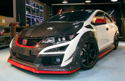 Honda 15-17 Civic Type R FK2 TM Type Front bumper canard