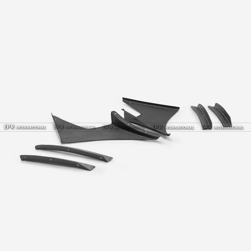 Honda 17 onwards Civic Type R FK8 JS-S Type front bumper canard 3 Pcs
