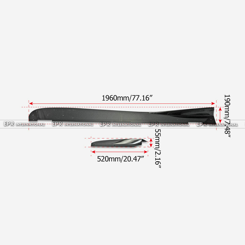Honda 17 onwards Civic Type R FK8 VRS-W Type Large side skirt extension + air shloud 4Pcs