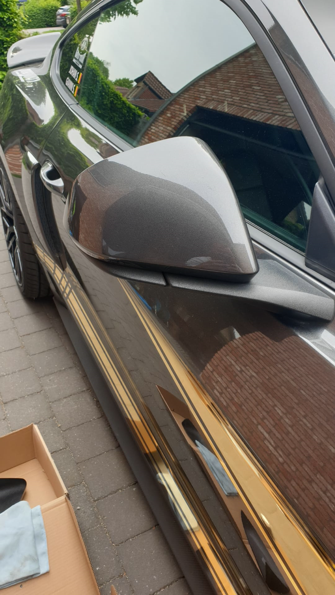 Ford Mustang 2015 Mirror Cover Stick On Type With Light Hole