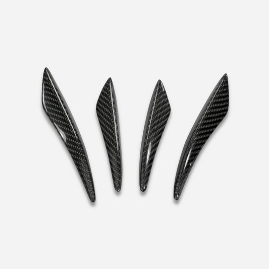 Universal Front Bumper Canard Bent Style 4Pcs