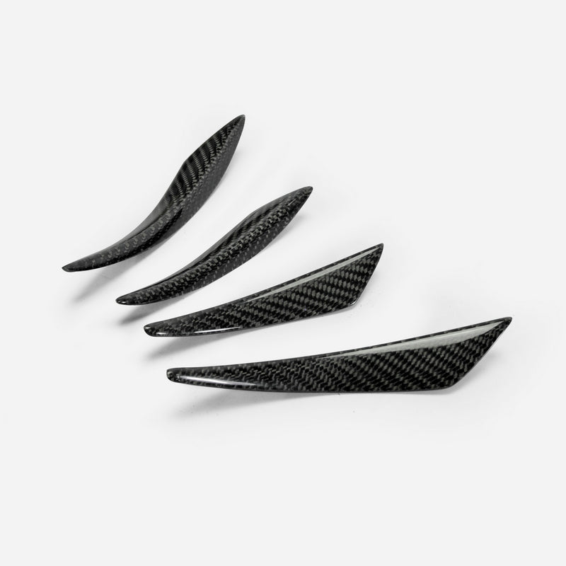 Universal Front Bumper Canard Bent Style 4Pcs