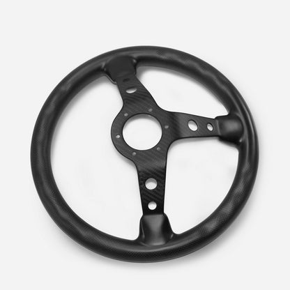 Universal D Type Steering wheel (340mm diameter, deep around 60mm, 6 bolts 70mm PCD (Same fitment with MOMO, OMP & Sparco)