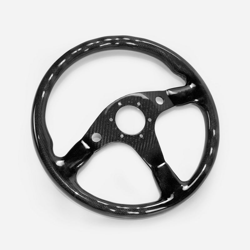 Universal S Type Flat Steering wheel (340mm diamete, 6 bolts 70mm PCD (Same fitment with MOMO, OMP & Sparco)