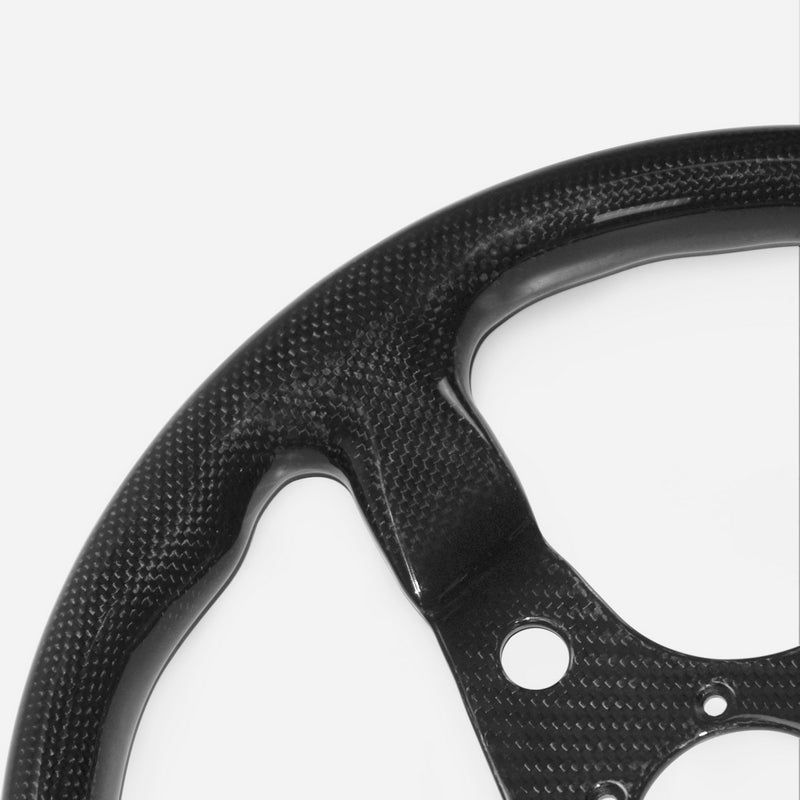 Universal S Type Flat Steering wheel (340mm diamete, 6 bolts 70mm PCD (Same fitment with MOMO, OMP & Sparco)