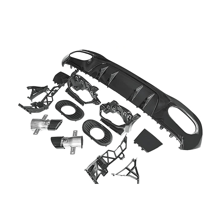 MERCEDES BENZ A-CLASS 2021 W177 A250 AMG Hatchback - A35 Rear Diffuser Conversion Kit (Chrome Tailpipes)