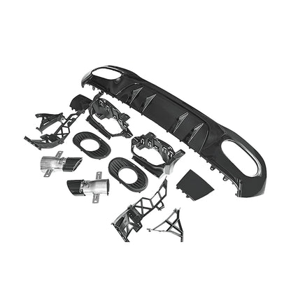 MERCEDES BENZ A-CLASS 2021 W177 A250 AMG Hatchback - A35 Rear Diffuser Conversion Kit (Chrome Tailpipes)