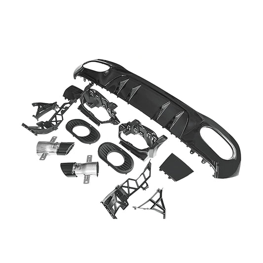 MERCEDES BENZ A-CLASS 2021 W177 A250 AMG Hatchback - A35 Rear Diffuser Conversion Kit (Chrome Tailpipes)