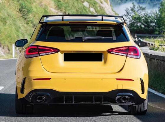 MERCEDES BENZ A-CLASS 18 onwards W177 AM Style Rear Diffuser with accessories, silver tip (5 Door Hatch only)