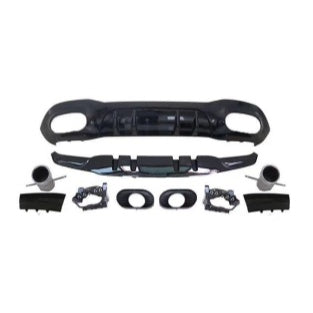 MERCEDES BENZ A-CLASS 18 onwards W177 A Class AM Style Rear Diffuser with accessories, silver tip (5 Door Sedan only)