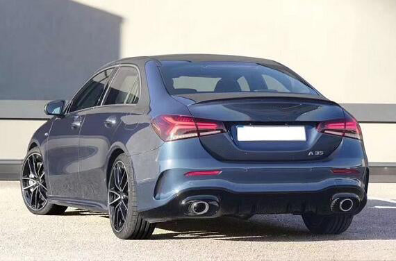 MERCEDES BENZ A-CLASS 18 onwards W177 A Class AM Style Rear Diffuser with accessories, silver tip (5 Door Sedan only)