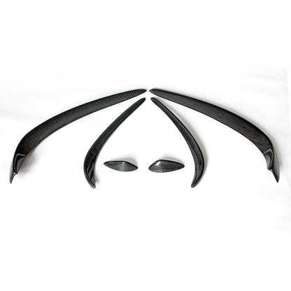 MERCEDES BENZ C-Class W205 4door 15-16 Front Bumper Canards Glossy 6pcs