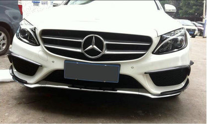 MERCEDES BENZ C-Class W205 4door 15-16 Front Bumper Canards Glossy 6pcs