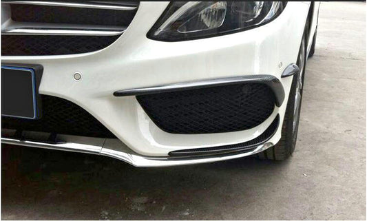 MERCEDES BENZ C-Class W205 4door 15-16 Front Bumper Canards Glossy 6pcs