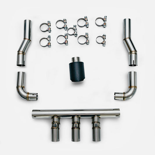 Honda Civic Gen 11 FE1 TR Type Rear exhust tip set (MIddle exit, carbon tip, for sedan)
