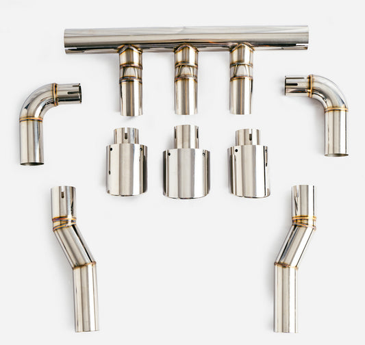 Honda Civic Gen 11 FE1 TR Type Rear exhust tip set (MIddle exit, platinum tip, for sedan)