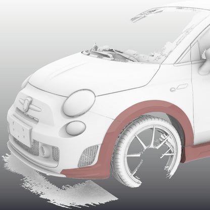 Fiat 500 S3 EPA Type wide body front wheel flares 4pcs