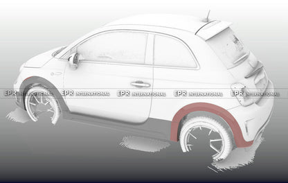 Fiat 500 S3 EPA Type wide body rear wheel flares 4pcs