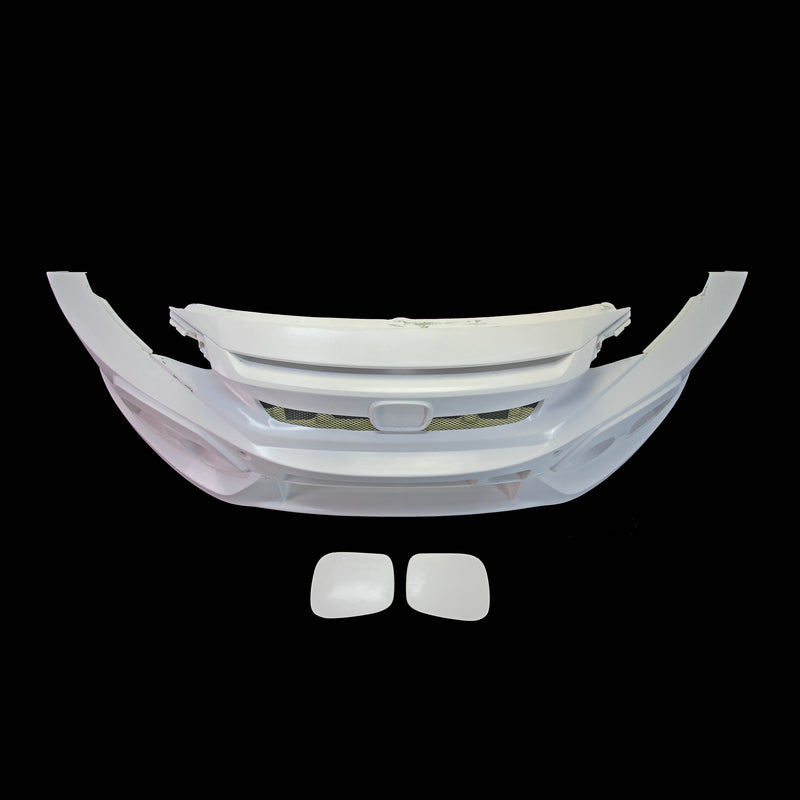 Honda Civic FK7 TCR Type wide body front bumper with fog light cover