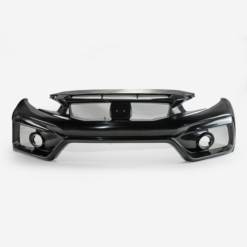 Honda 17-19 Civic Type R FK8 VRSAR2 Style Front Bumper 2Pcs (with emblem base) (2020 On need use 17-19 logo emblem)