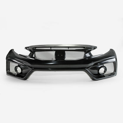 Honda 17-19 Civic Type R FK8 VRSAR2 Style Front Bumper 2Pcs (with emblem base) (2020 On need use 17-19 logo emblem)