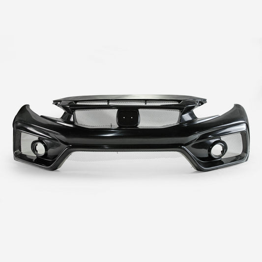 Honda 17-19 Civic Type R FK8 VRSAR2 Style Front Bumper 2Pcs (with emblem base) (2020 On need use 17-19 logo emblem)