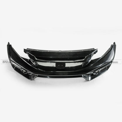 Honda 17-19 Civic Type R FK8 VRSAR2 Style Front Bumper 2Pcs (with emblem base) (2020 On need use 17-19 logo emblem)