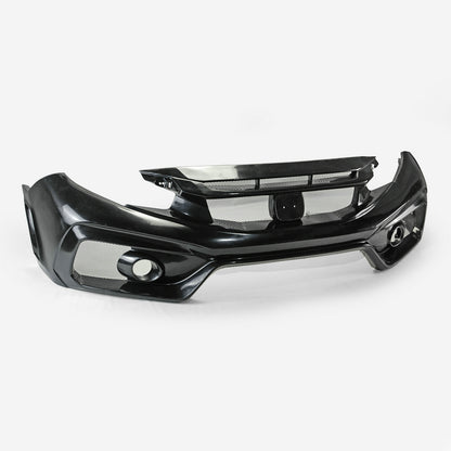 Honda 17-19 Civic Type R FK8 VRSAR2 Style Front Bumper 2Pcs (with emblem base) (2020 On need use 17-19 logo emblem)