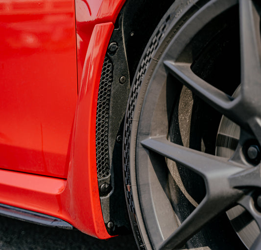 Honda Civic Type-R FL5  Dry carbon front fender stone rock guard (Small hole)
