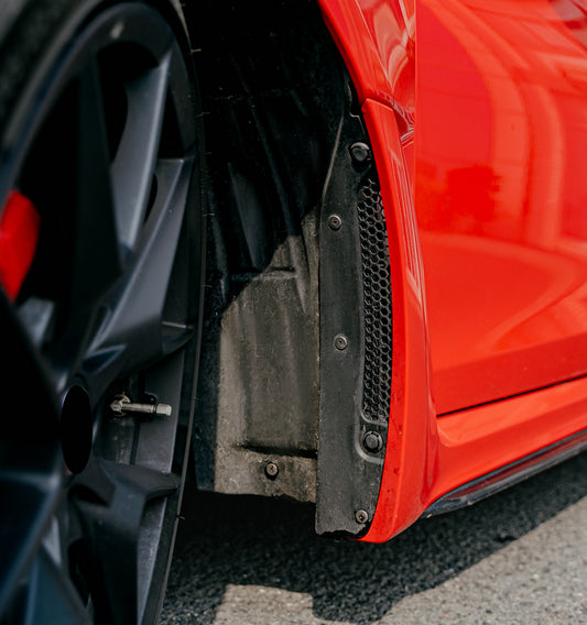 Honda Civic Type-R FL5  Dry carbon front fender stone rock guard (Large hole)
