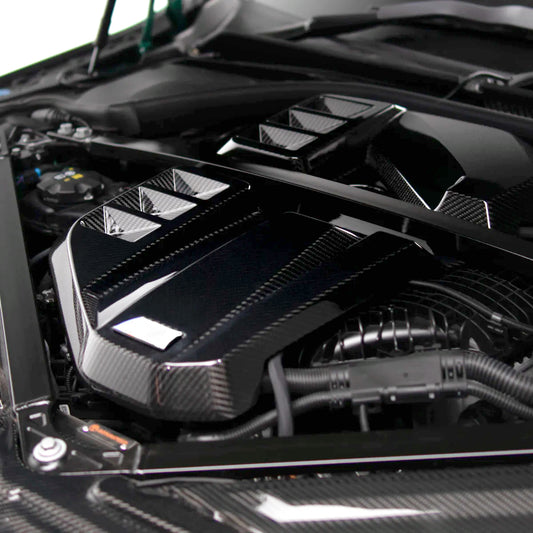 BMW M2 G87 M3 G80 G81 M4 G82 G83 Pre-preg carbon engine cover replacement