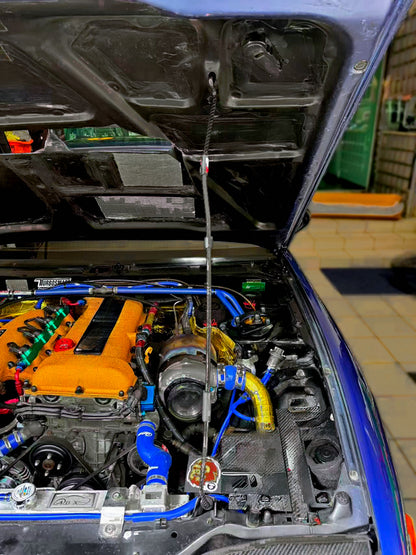 Nissan S13 RPS13 180SX Dry Carbon hood prop rod